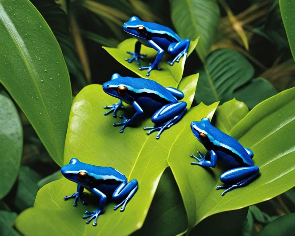Blue Jeans Frogs in Rainforest