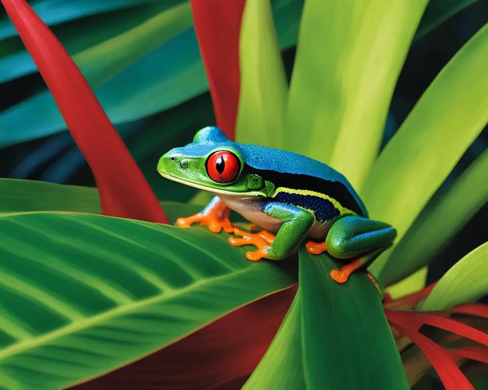 red-eyed tree frog camouflage