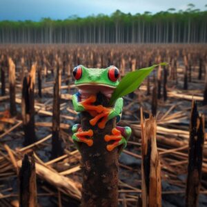 habitat destruction impacting red-eyed tree frogs