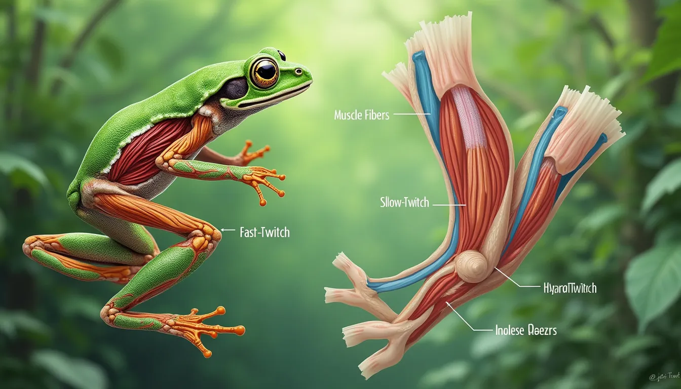 Tree frog muscle adaptation for jumping