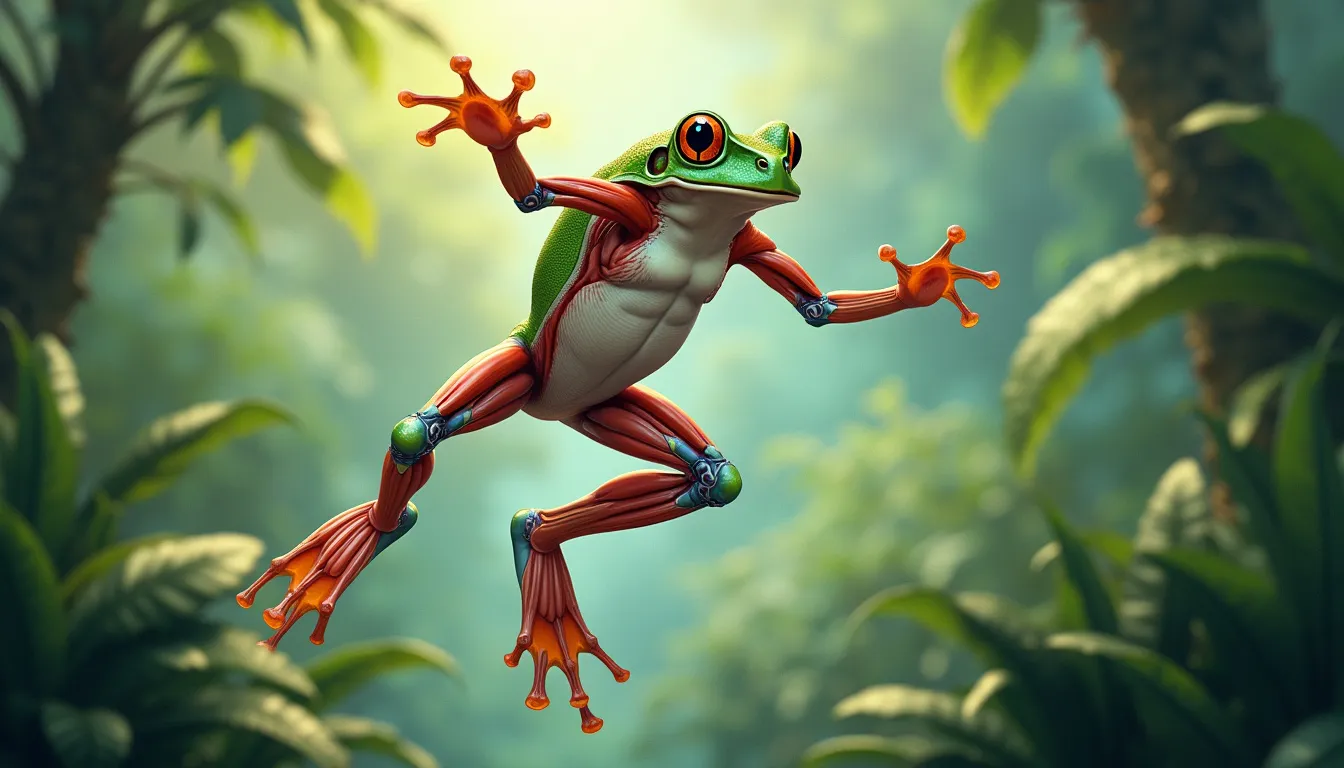 Tree frog muscle adaptation for jumping