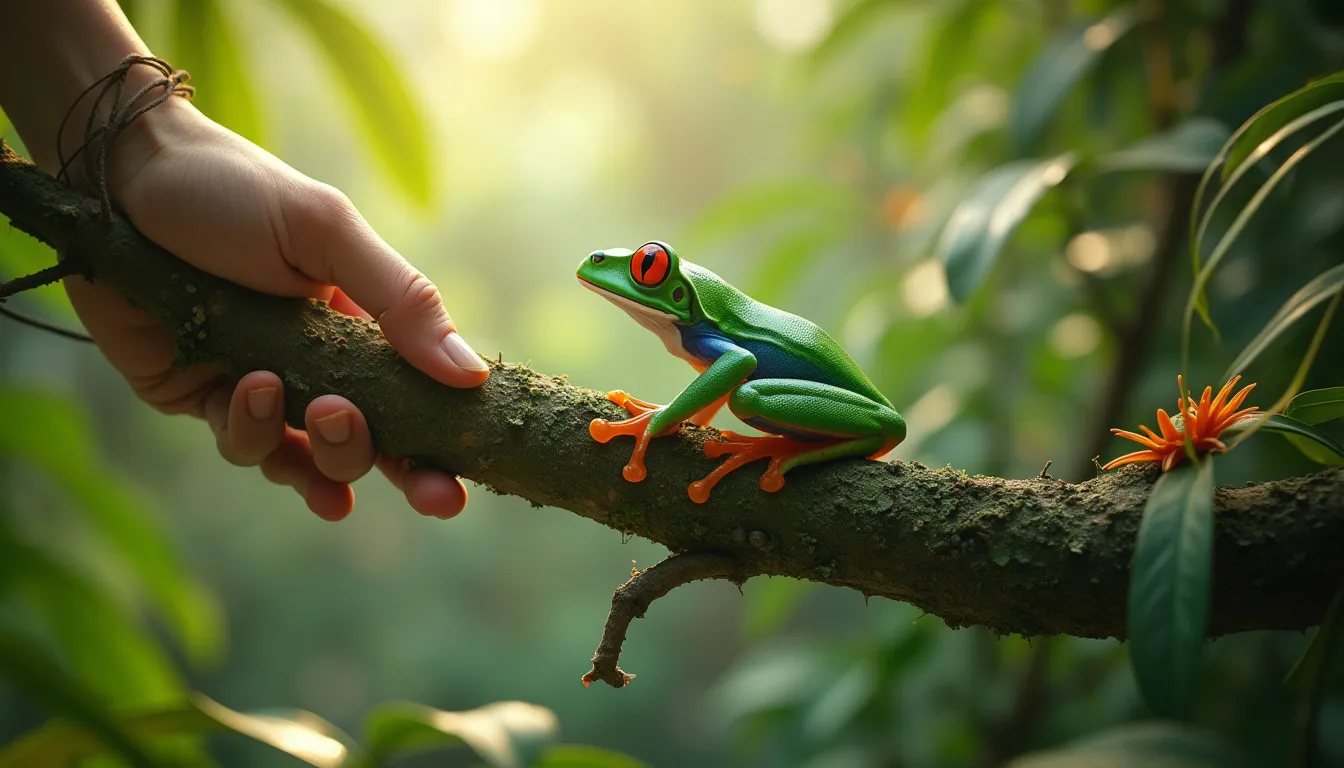 Tree Frog Interaction with Humans